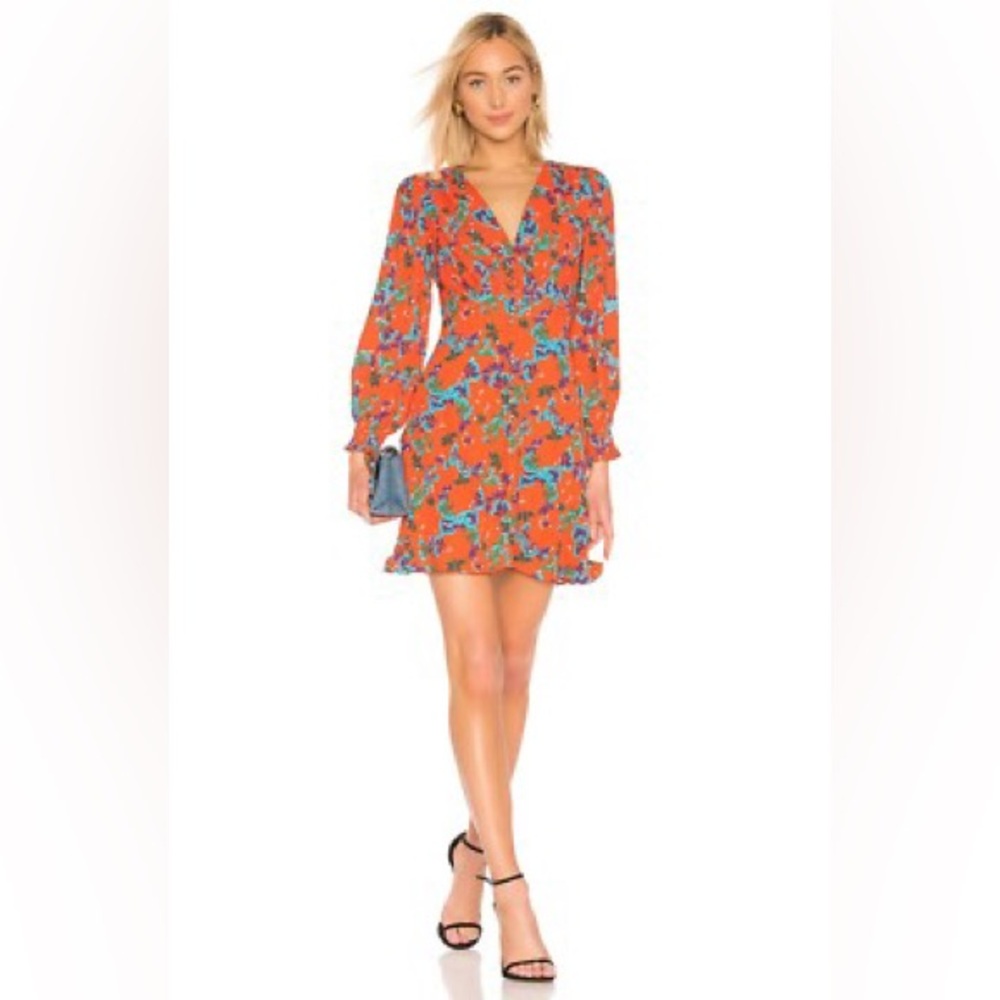 SALONI Eve Mini Dress in Tangerine Sweet Pea US Size 4